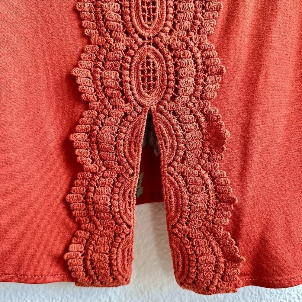 Daniel Rainn Boho Cottagecore Sleveless Top with Crochet Detail - Petite Medium - Picture 6 of 12